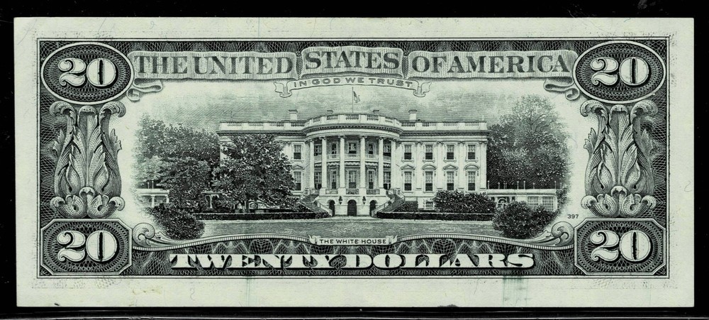 1993 $20 FR NOTE Strong Offset Printing Error Back To Front UNCIRCULATED