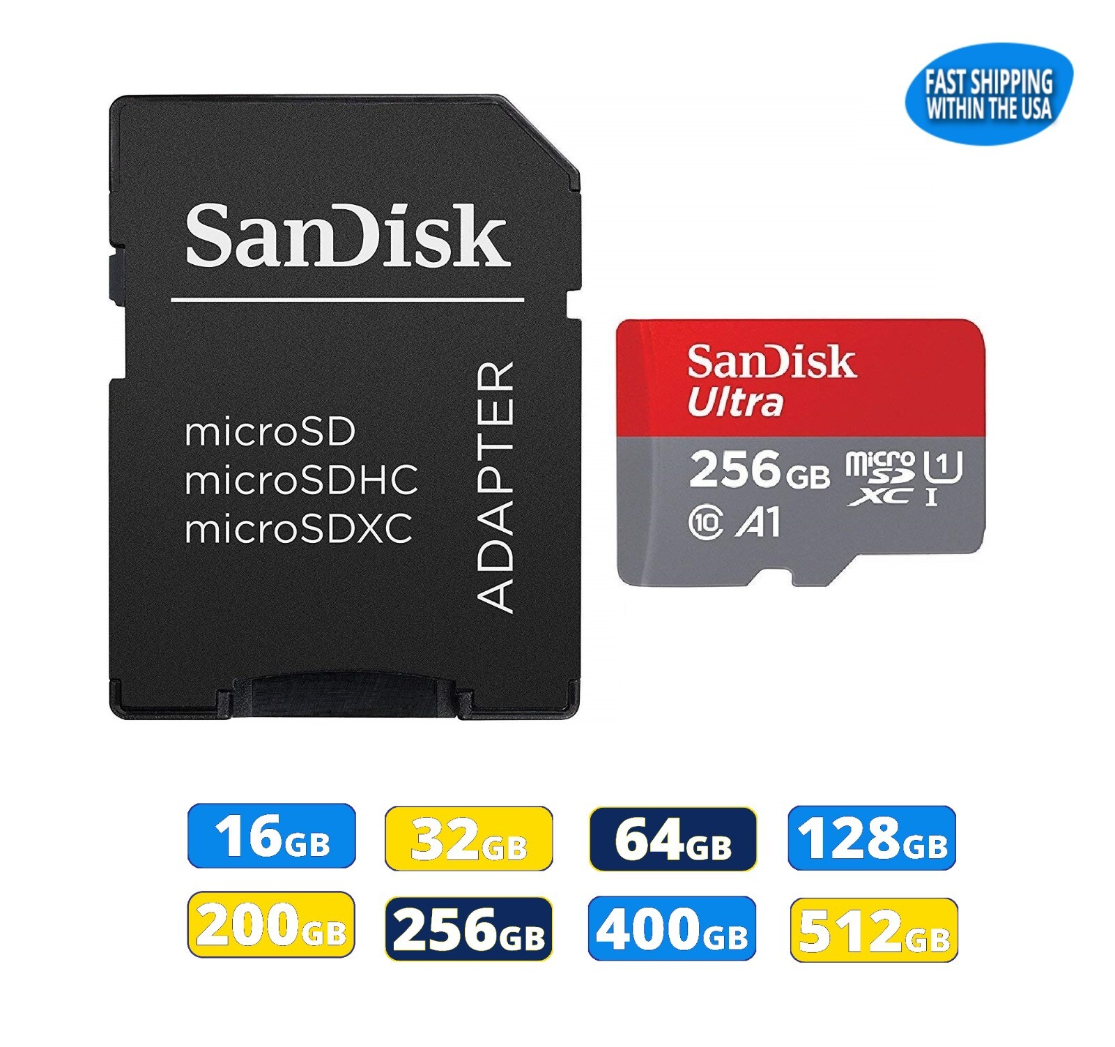 Sandisk Micro SD Card Ultra Memory Card with MicroSD to SD Adapter Wholesale Lot