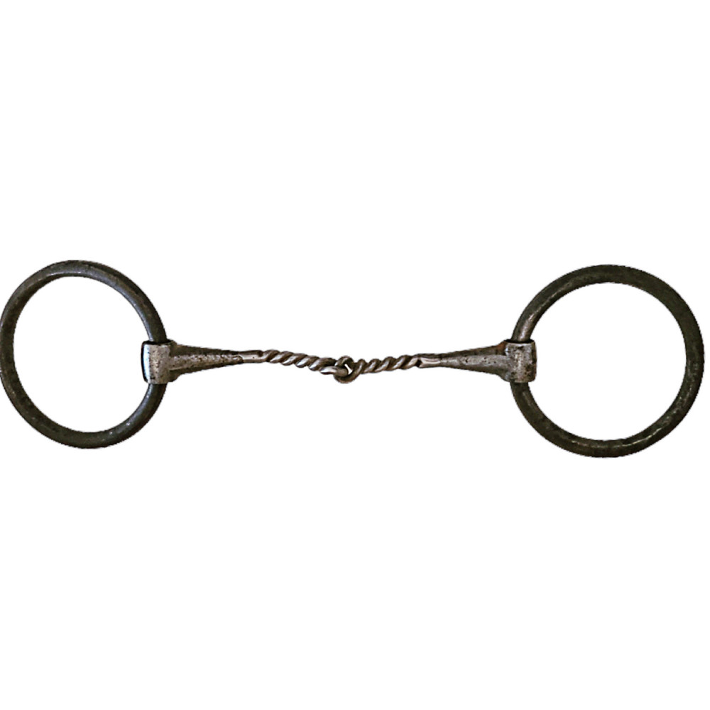 Unmarked Half Breed Twisted Wire Training Iron Loose Ring Snaffle Bit 5-1/2 wide