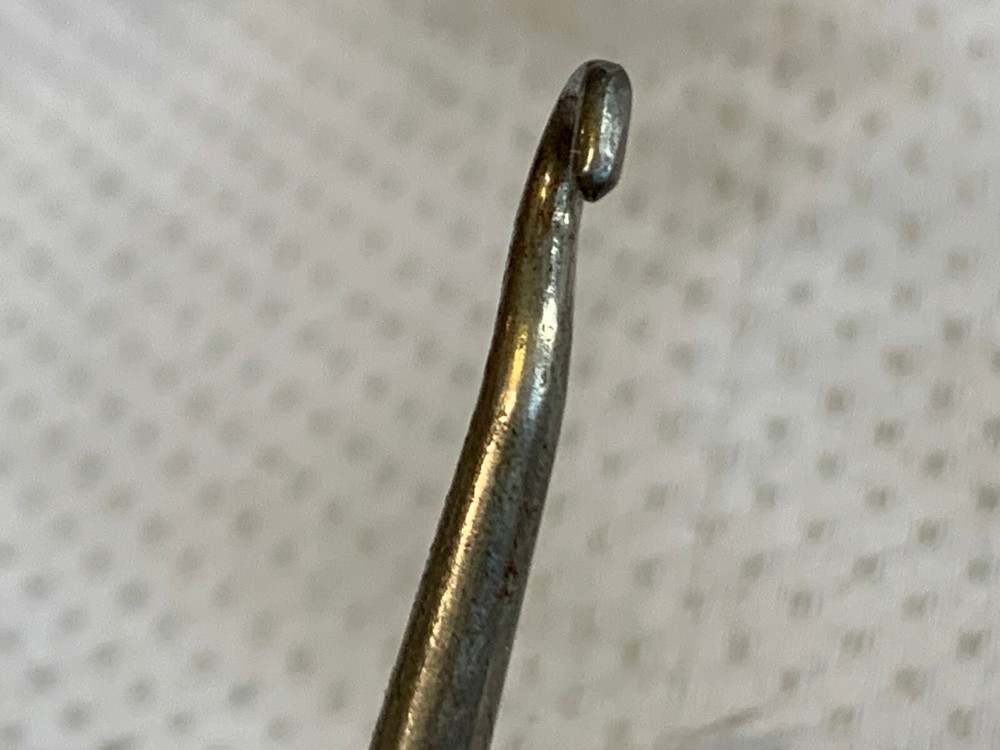Antique Sterling Silver Handled Button Hook Lace Puller Floral Repousse Design