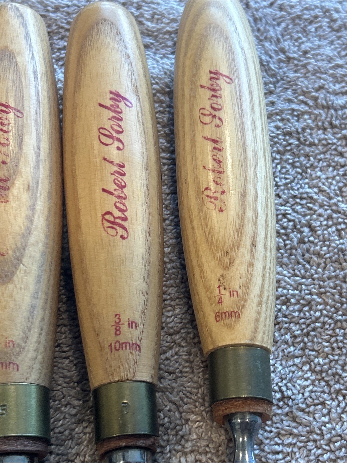 Robert Sorby carving gouges set of 4 with V tool, used