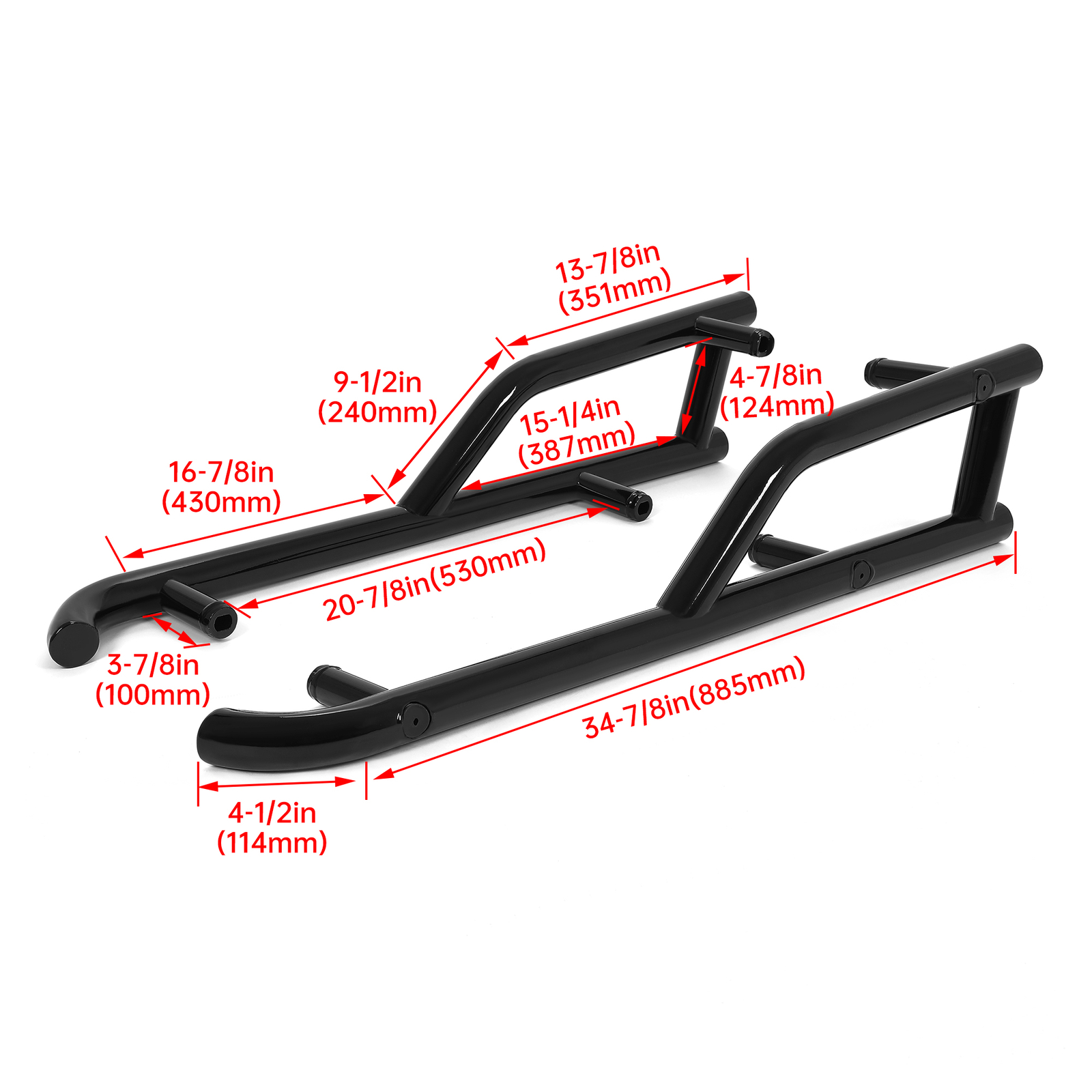 For Polaris General 1000 2016-2025 Steel Kick Out Nerf Bar Rock Sliders 2-Seat