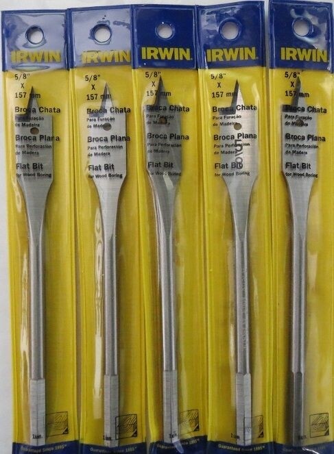 Irwin IW690 5/8" Flat Boring Bit 5 Packs