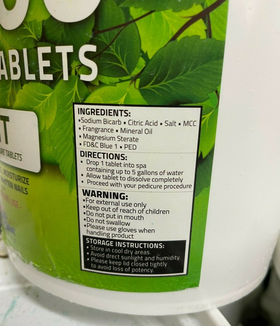 Pedi Spa tablets concentrated salon spa pedicure tablet mint 12500 Bucket