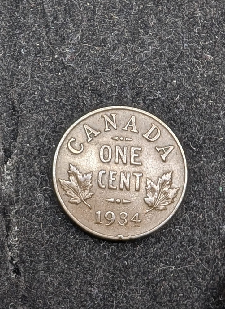 Canada 1934 Cent King George V Bronze BN