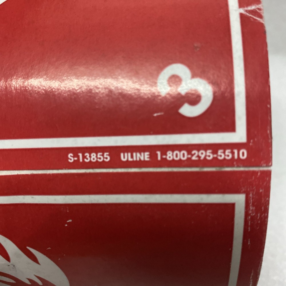 Flammable Liquid 4 x 4" ULINE S-13855 Roll Sticker / Label