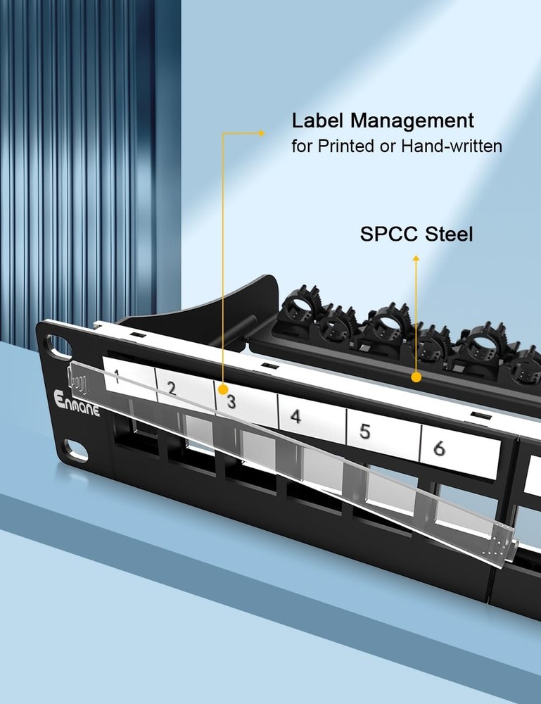 1U 10 Inch 12 Port Blank Keystone Patch Panel Shielded Network Rack Mount