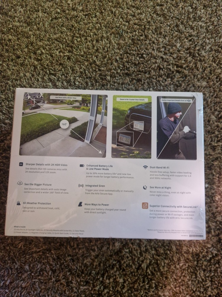 Arlo Pro 5S 2K Outdoor Security Camera Bundle 3-Camera Smart Home System