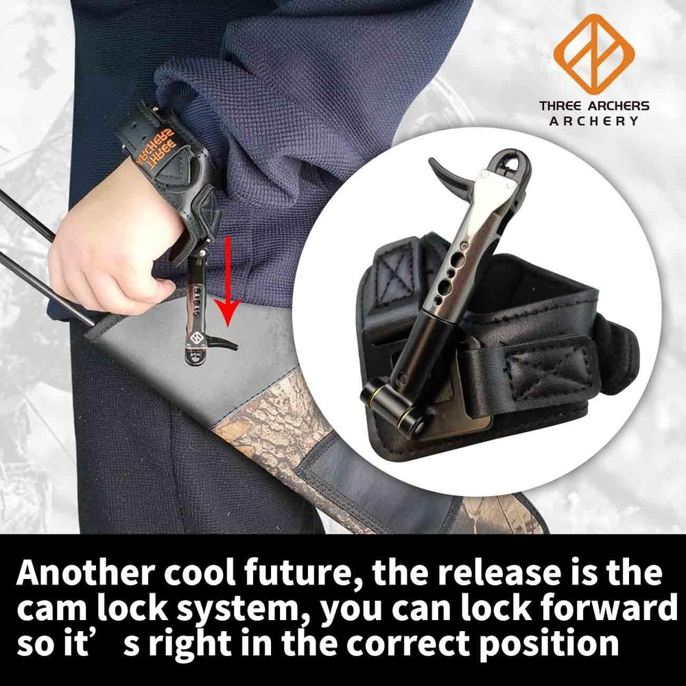 Compound Bow Release Sensitive Trigger Jaws Release with Leather Buckle Strap...