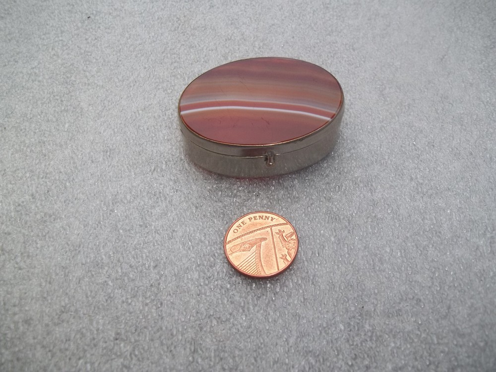 Vintage Silver & Agate Box