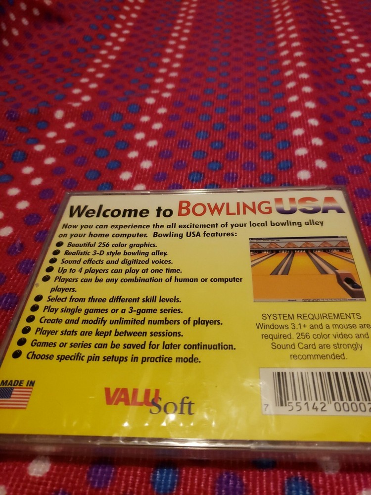 VALUSOFT BOWLING USA CD ROM FOR WINDOWS 3.1 NEW SElALED