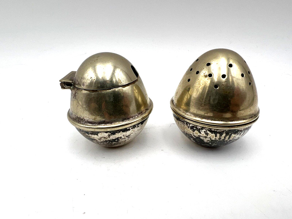 EPNS Silverplated Salt Shaker and Hinged Mustard Pot Made in England