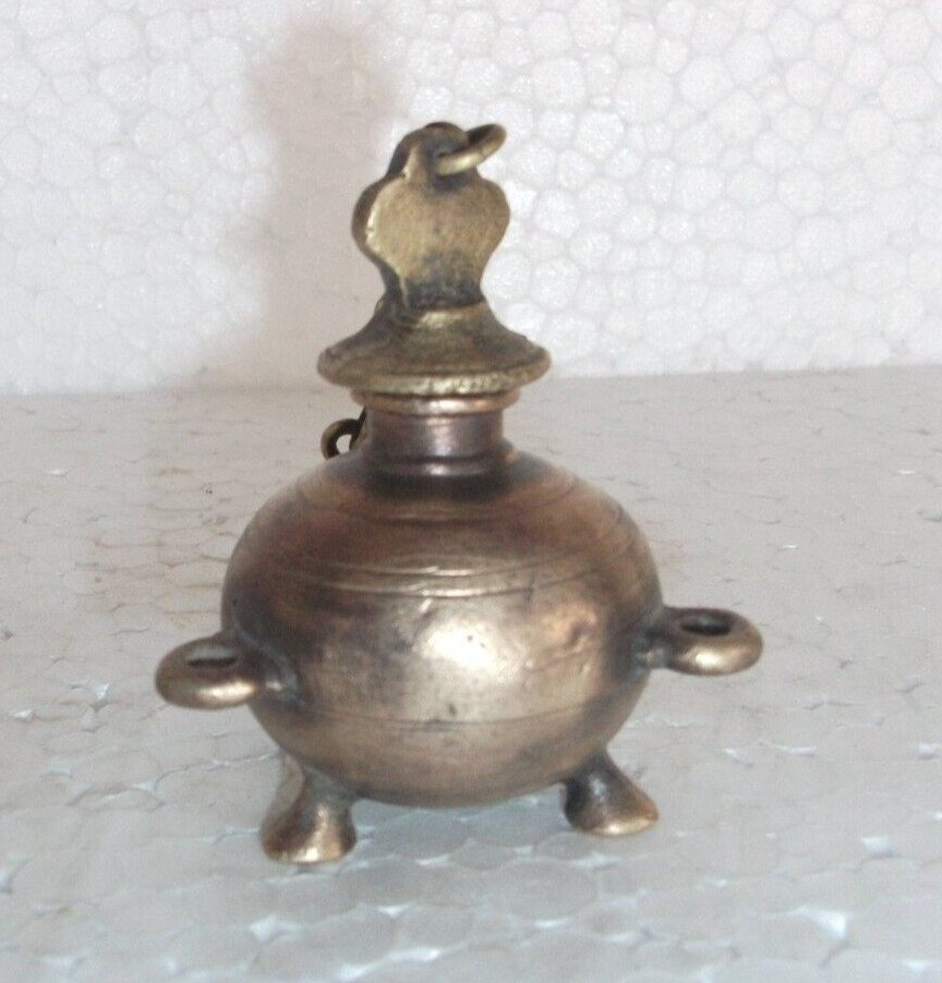Vintage Brass Unique Shape Handcrafted Fine Quality Solid Inkpot/Well