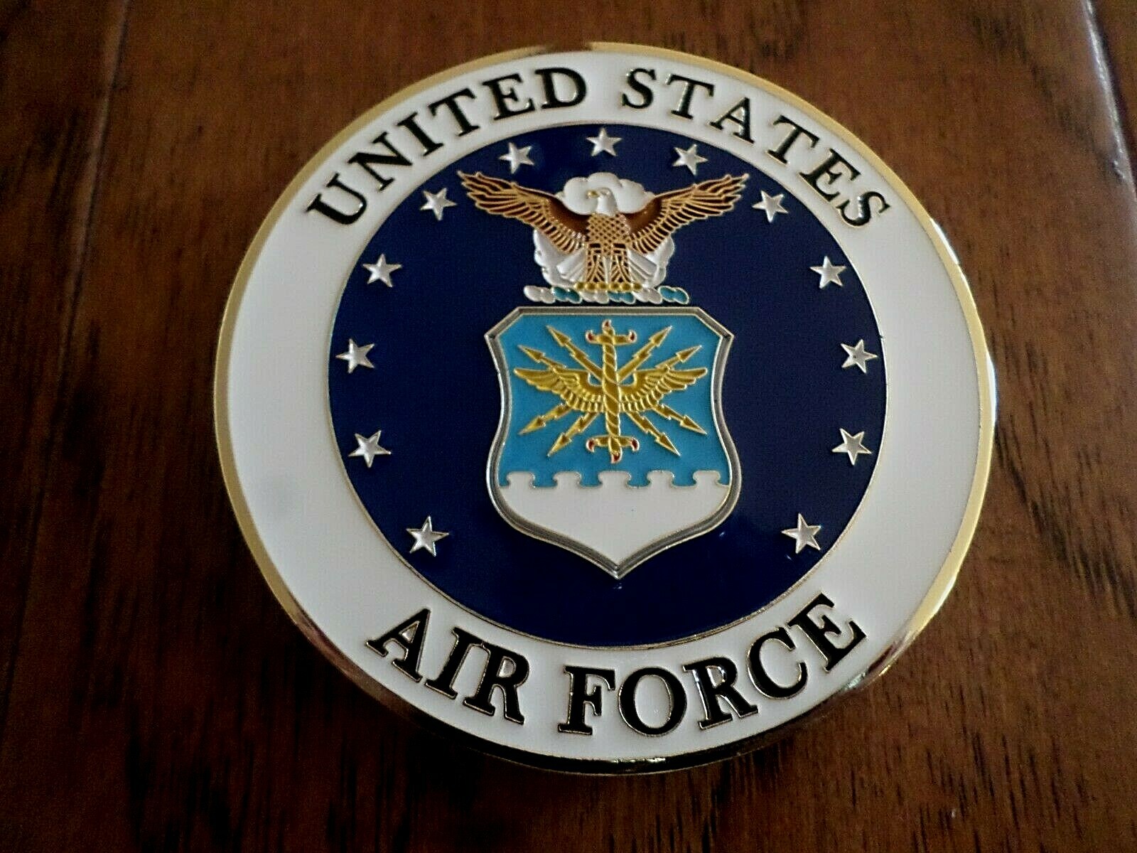 AIR FORCE AUTOMOBILE GRILL BADGE ALL WEATHER EMBLEM AUTO HOME MEDALLION