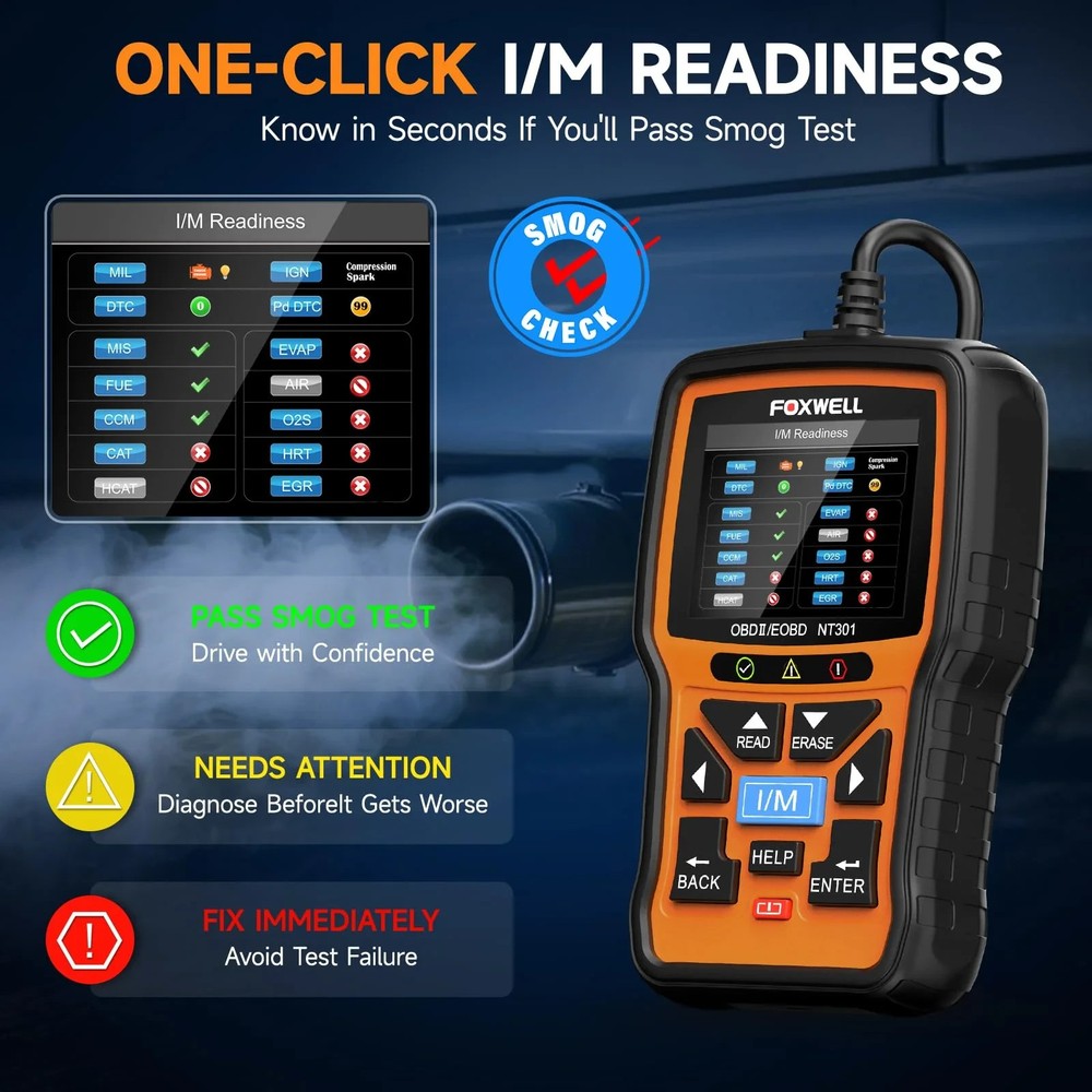 Foxwell NT301 OBD2 Scanner Code Reader Check Engine Fault Car Diagnostic Tool US