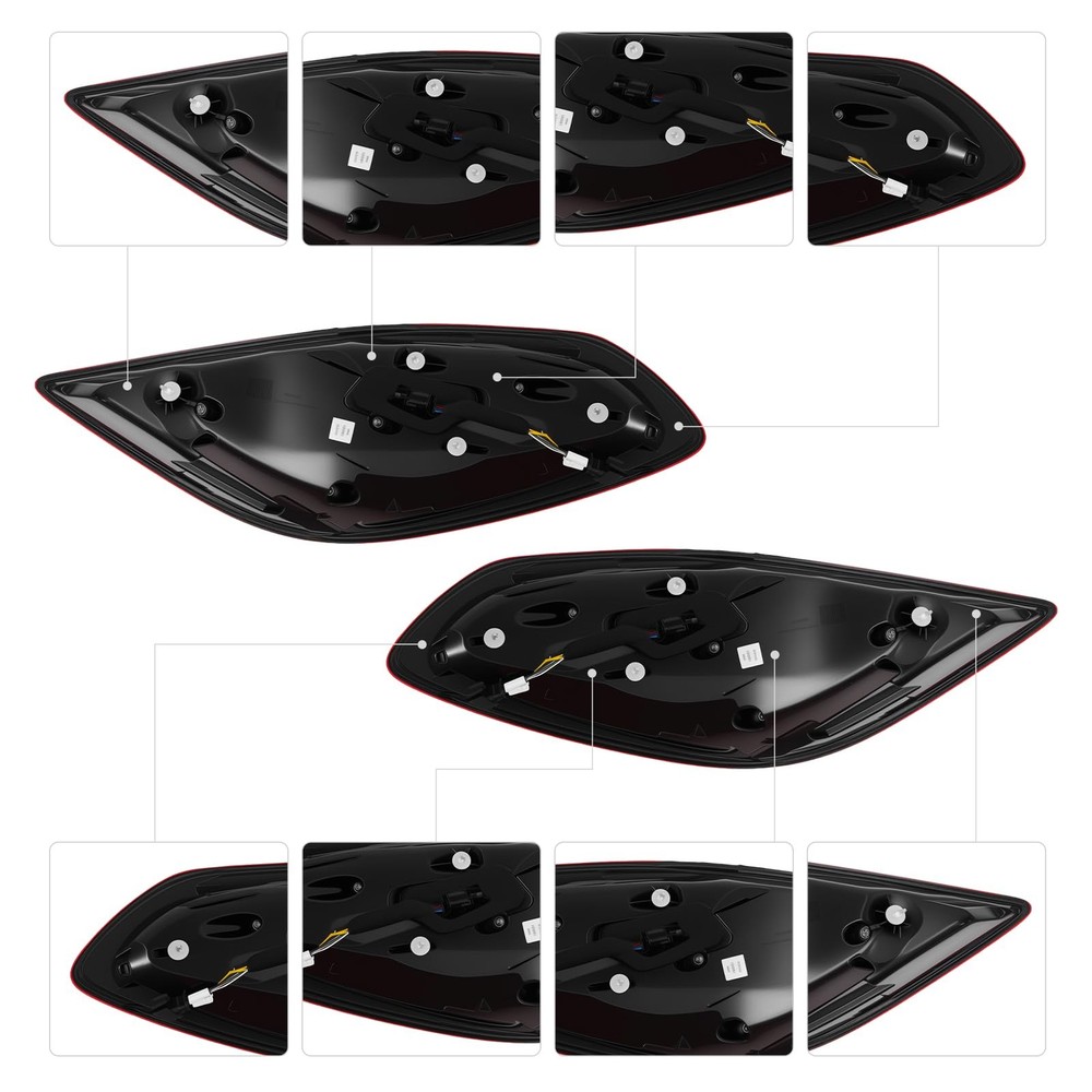 Tail Lights for 2014-2016 S-Class W222 Left Right Black Red LED Sequential