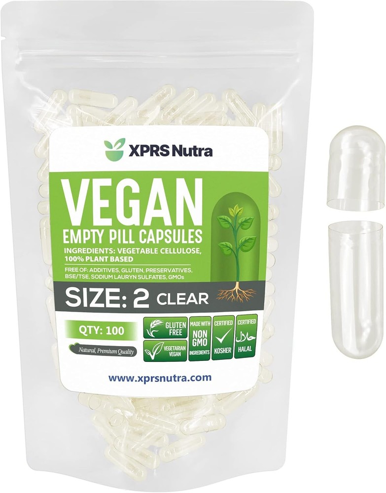 Size 2 Empty sules - 100 Clear Empty Vegan sules -