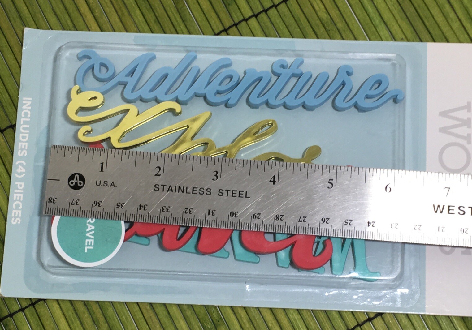 Home Letter Board Words Travel Set of 4 Adventure Explores Wander Travel NEW