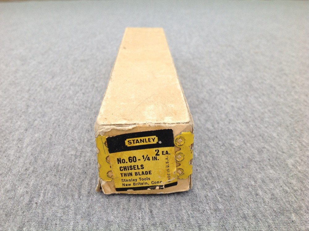2 Stanley Chisels Thin Blade No.60 1/4" in Original Box