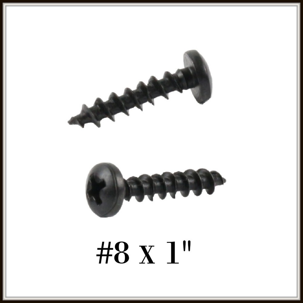 Deep Thread Pan Head Black Oxide Wood Screws. Select Quantity and Size!