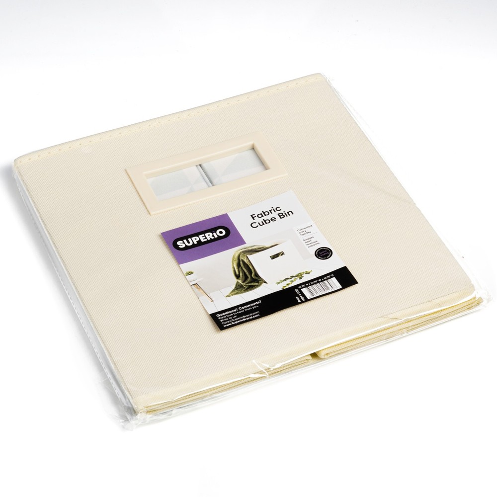 Superio Fabric Organizing Bin, 11" Cream Fabric Cube 6-Pack