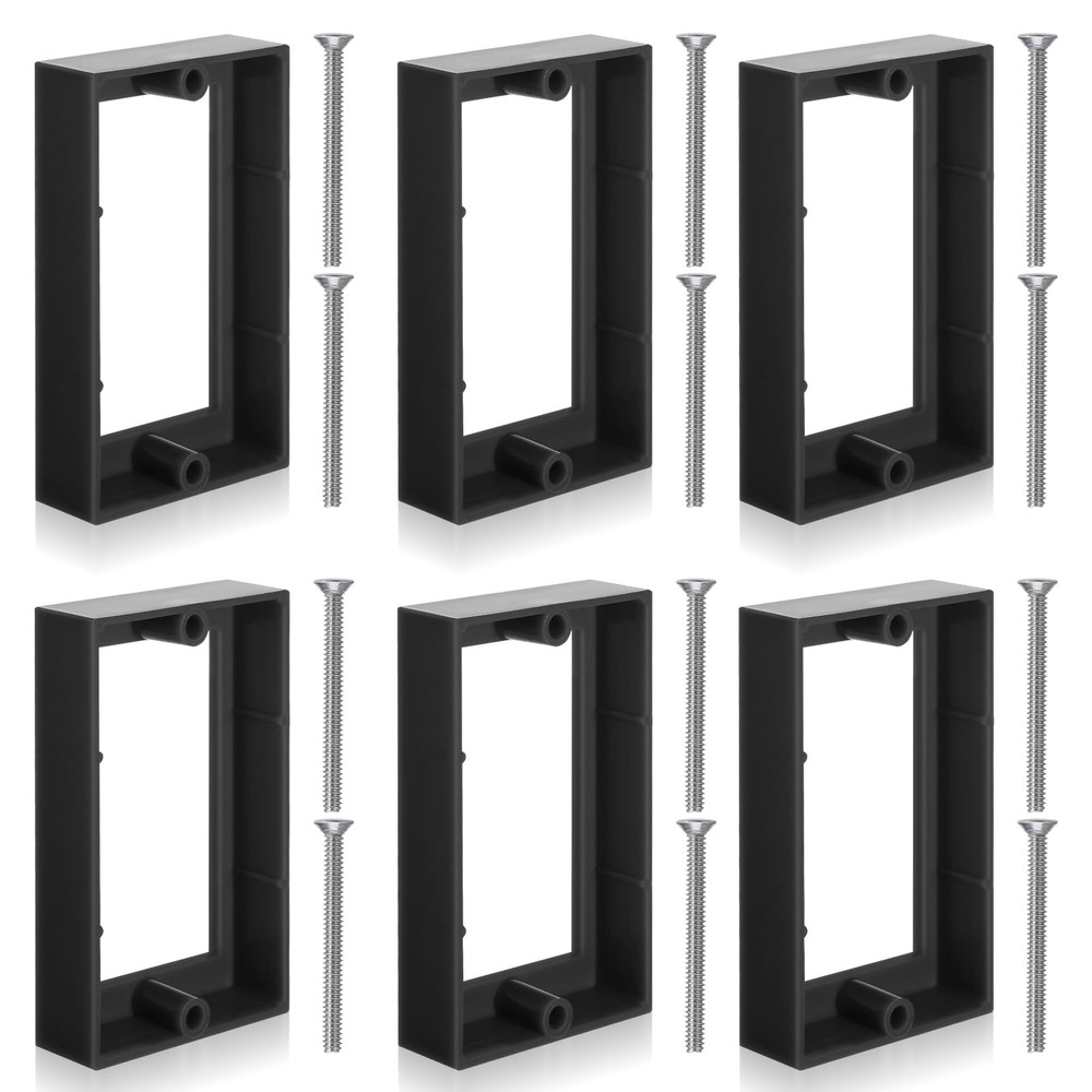 6Pcs 1/2" Single Gang Outlet Box Extender Electrical with Black