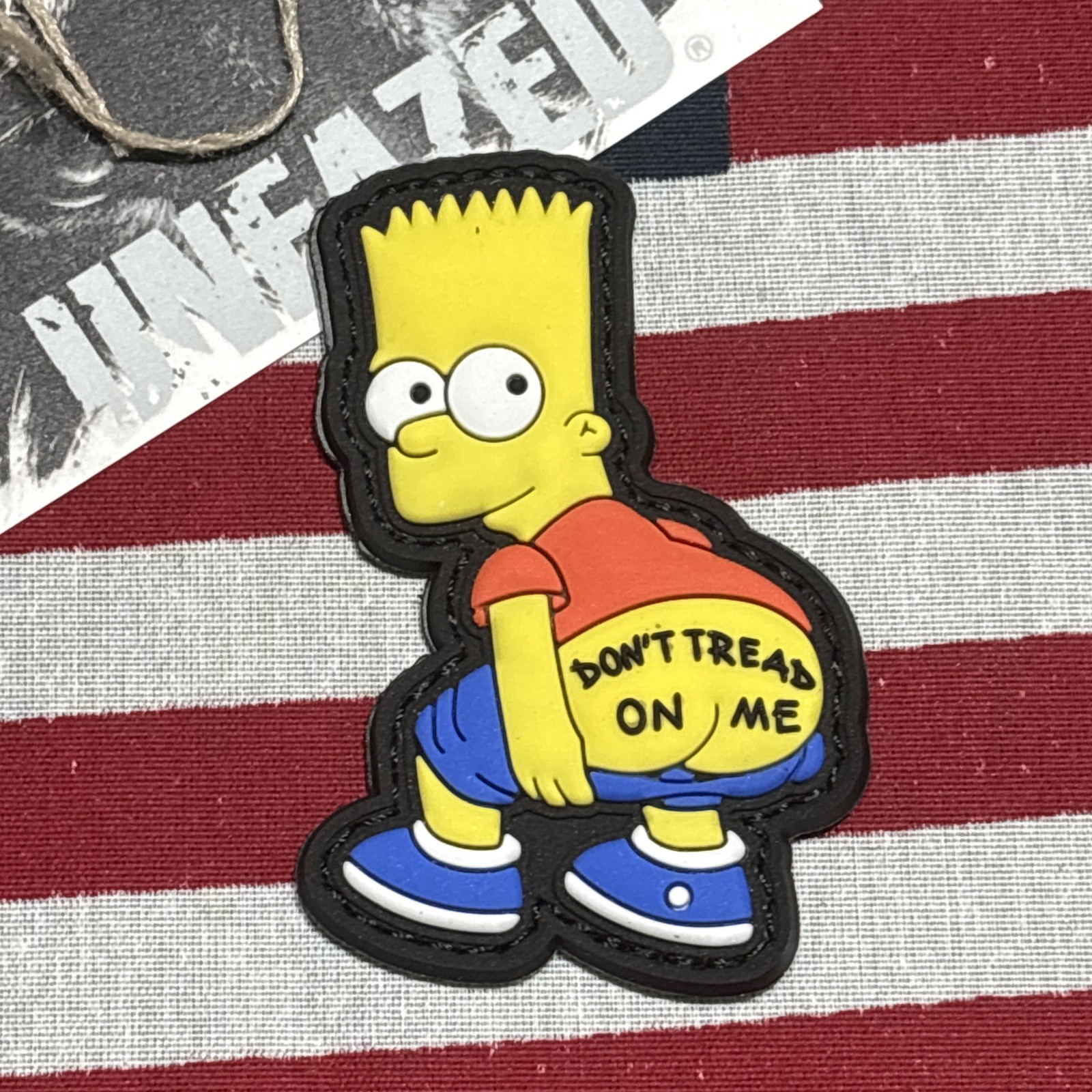 PvC 3D Bart Don’t Tread On Me Morale Tactical Hook And Loop Patch 3x2”