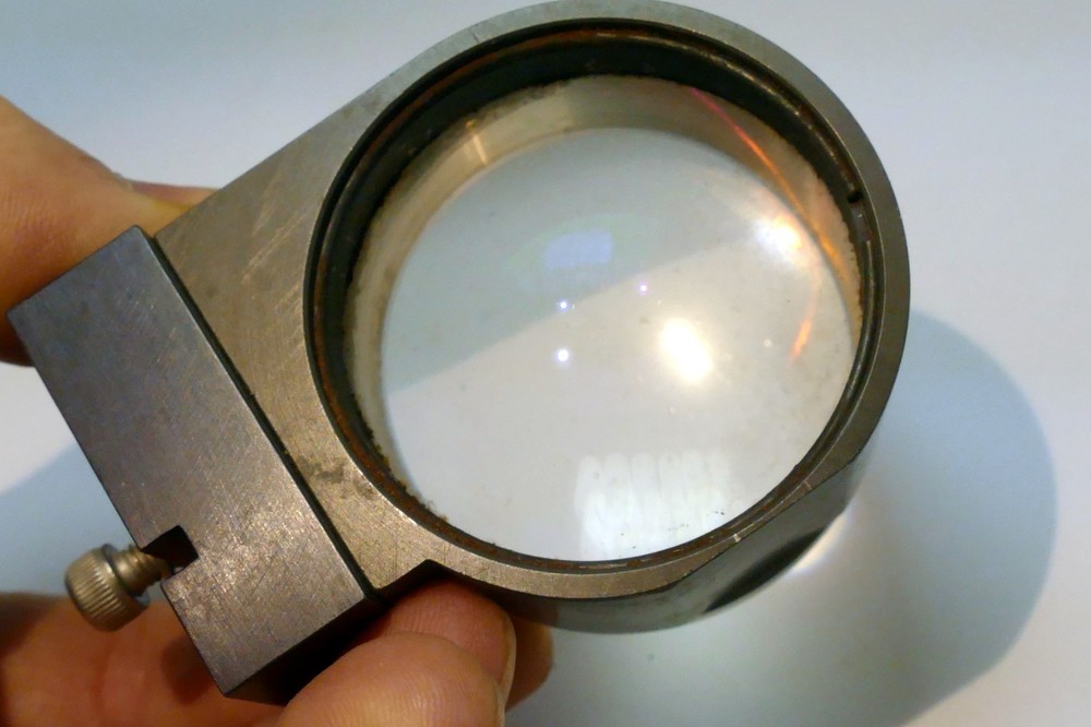 Microscope Optics Magnifier Accessory - Attachment 2" glass OD