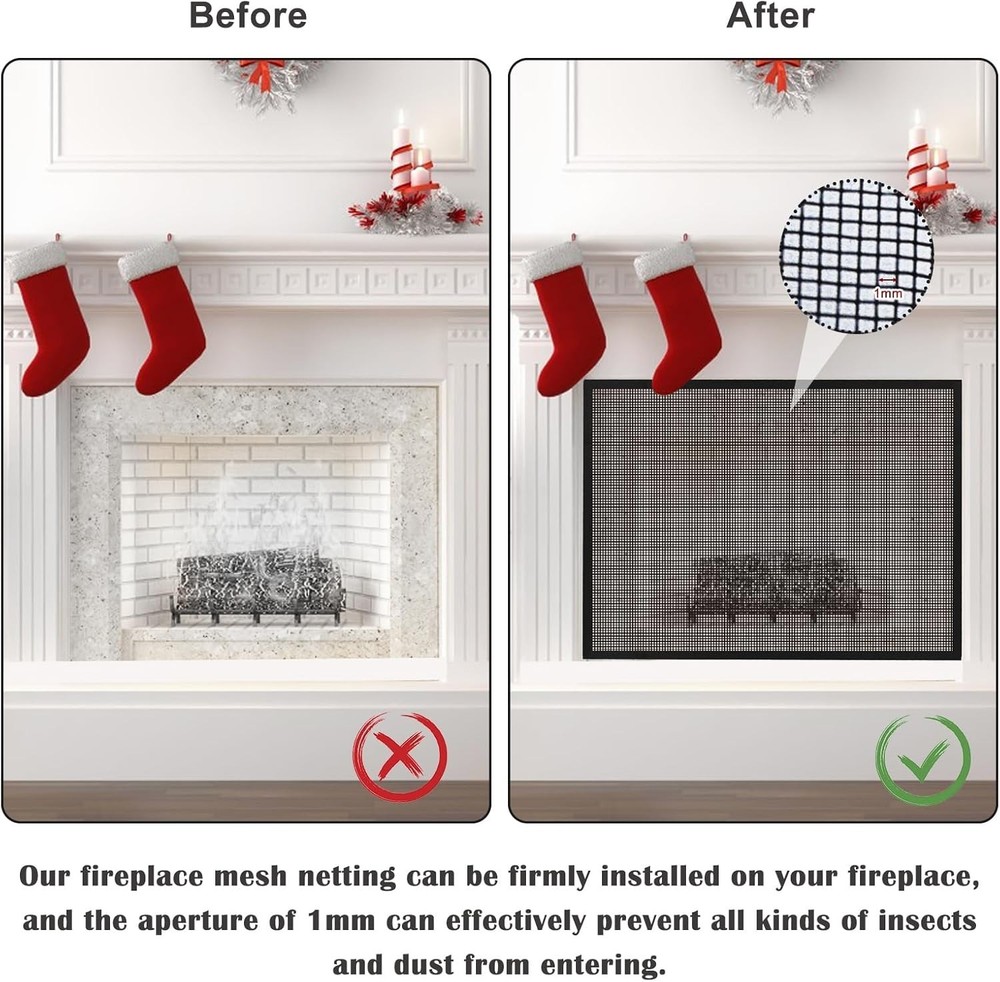 Fireplace Screen Safe Mesh Gate Mesh Screen Child Proof Existing Fireplace Ba...