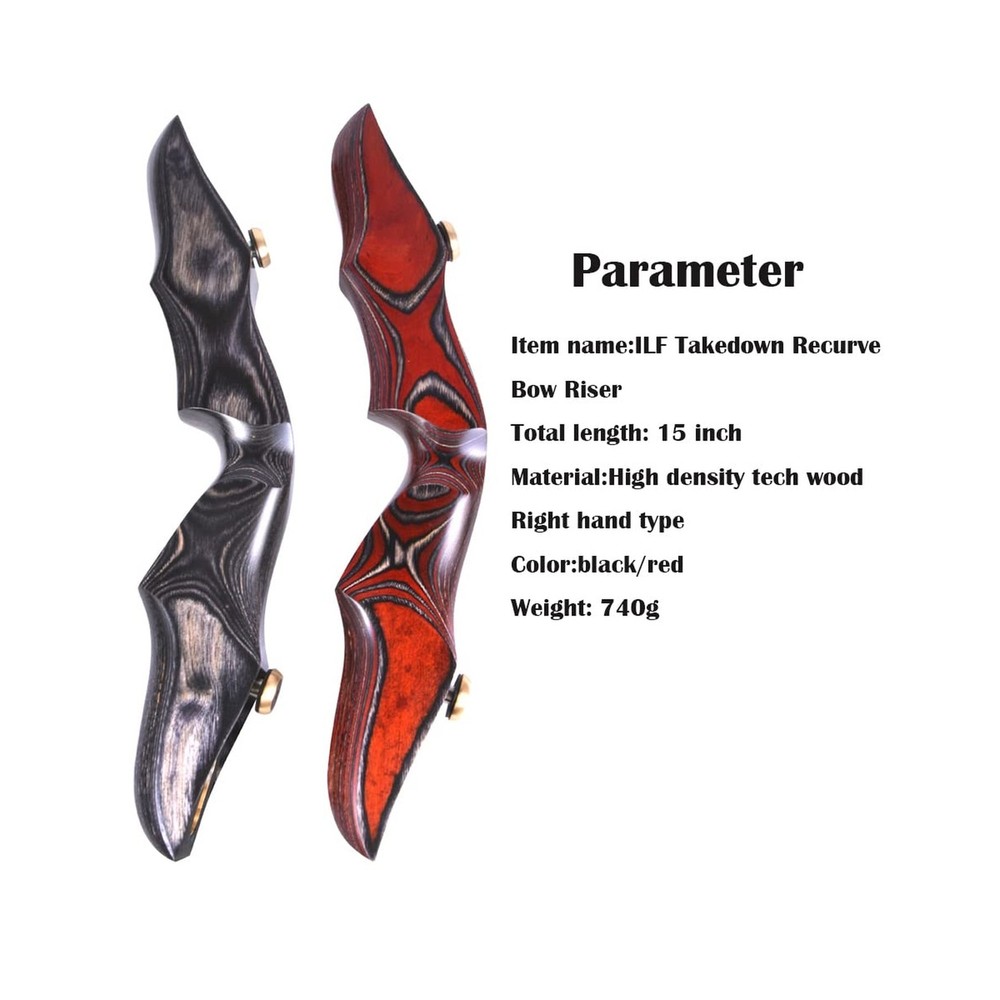 15 Inch ILF Bow Riser Wooden Bow Handle Recurve Bow Handle Takedown Bow Riser...