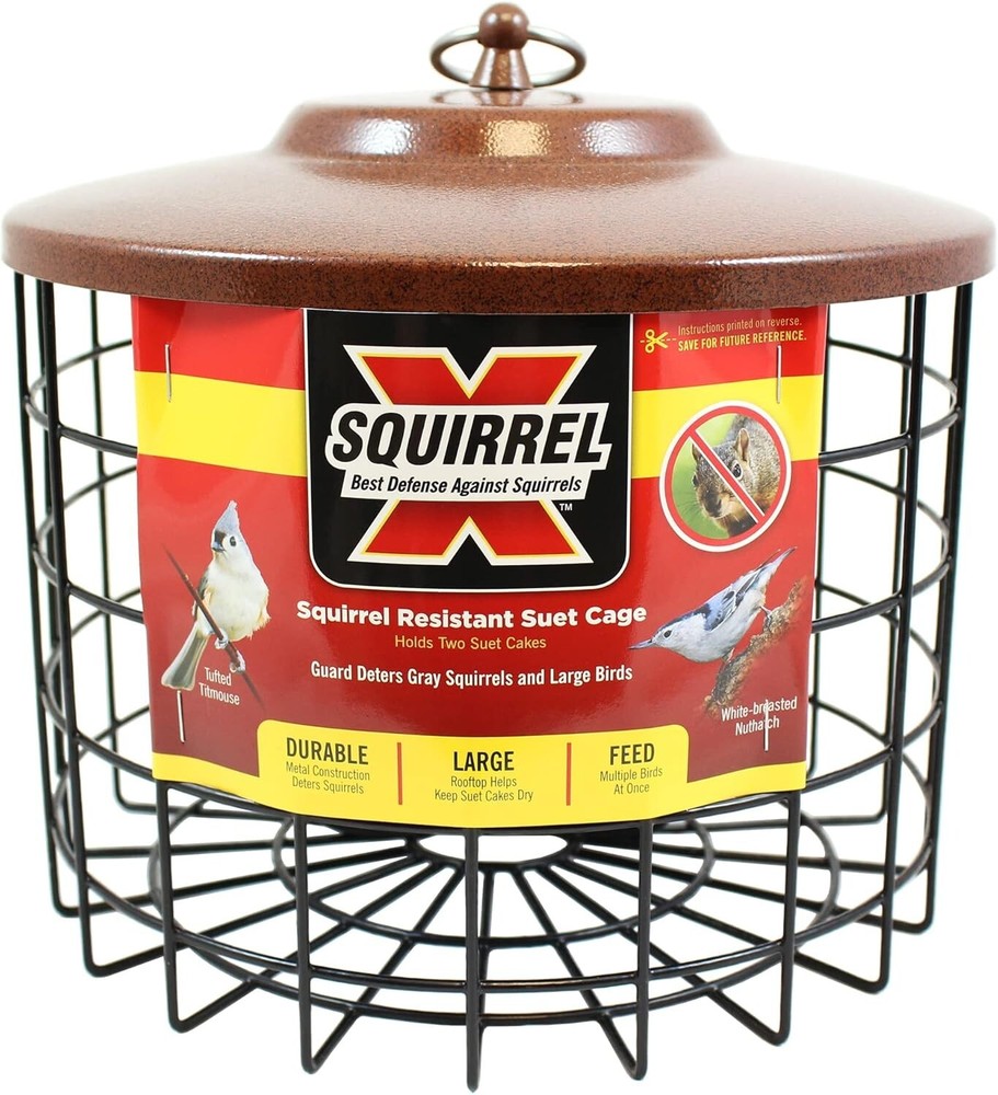 Squirrel-X Double Suet Feeder - Squirrel Proof, 2 Suet Capacity, Outdoor Bird...