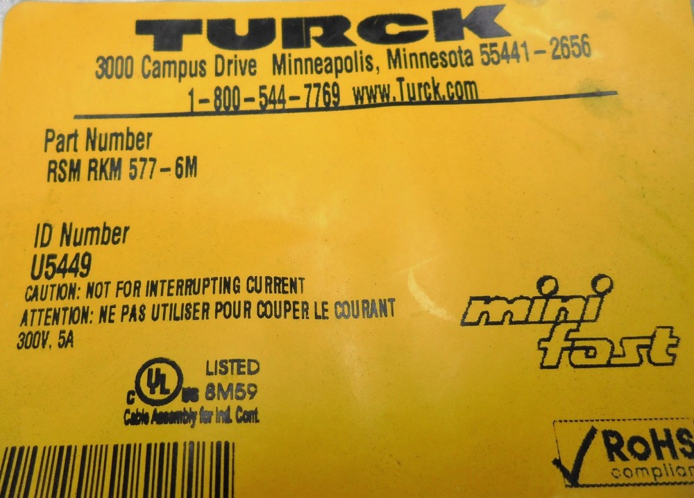TURCK RSM RKM 577 - 6M (U-5449)