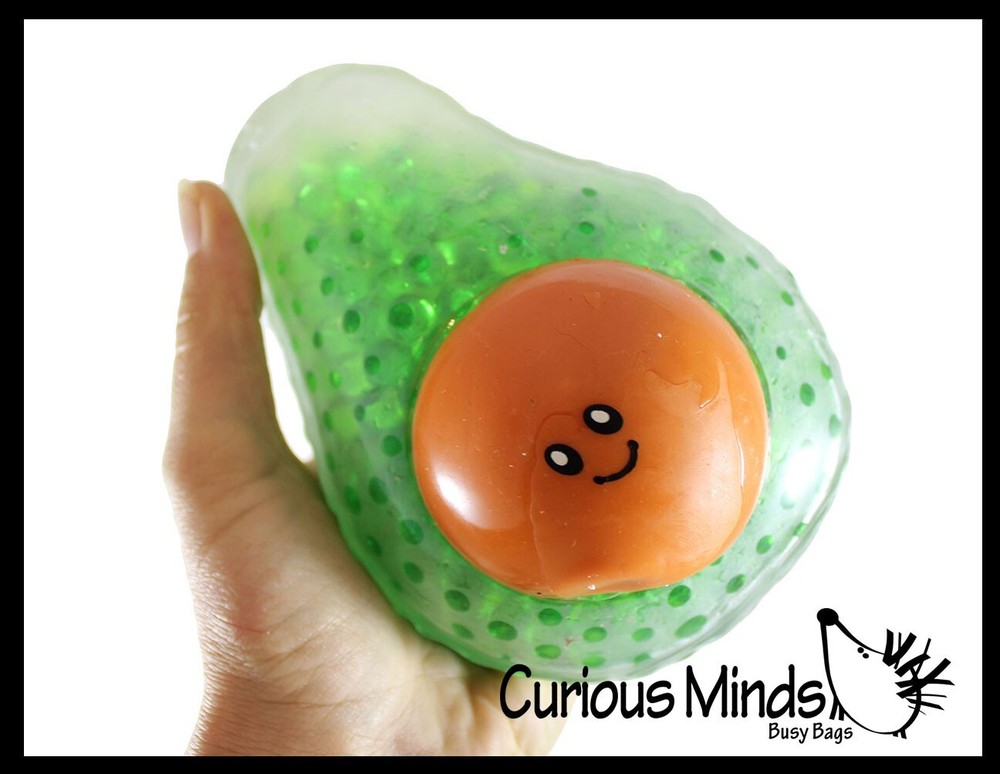 1 RANDOM JUMBO Fruit with Faces Squeezy Bead Filled Squeeze Stress Ball