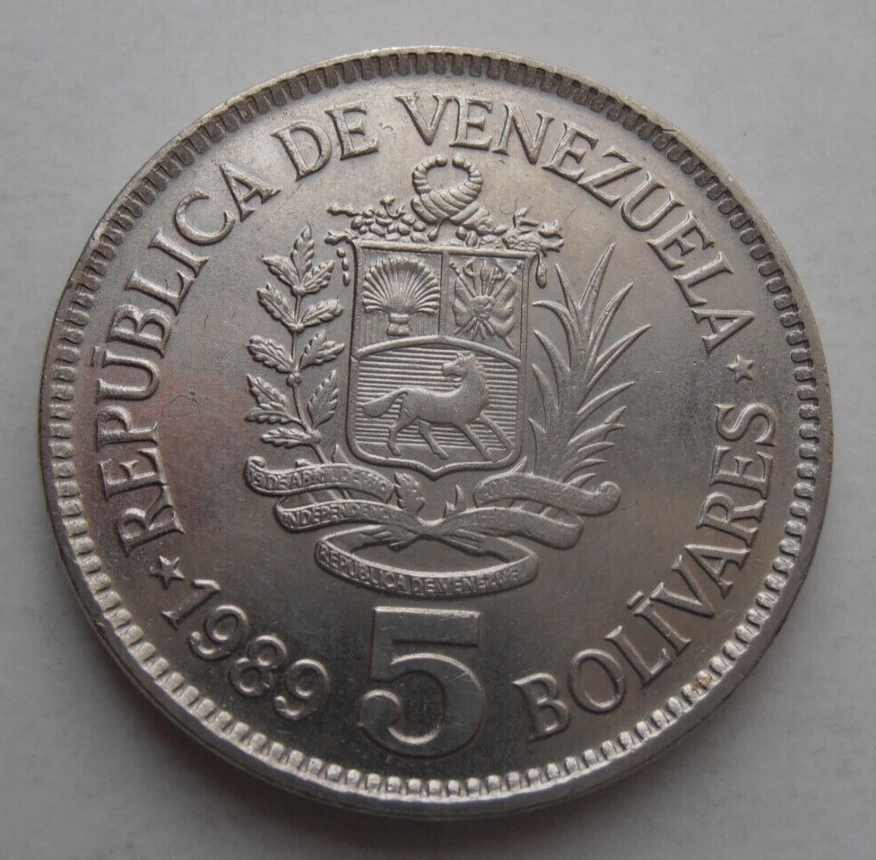 VENEZUELA 5 BOLIVARES 1989