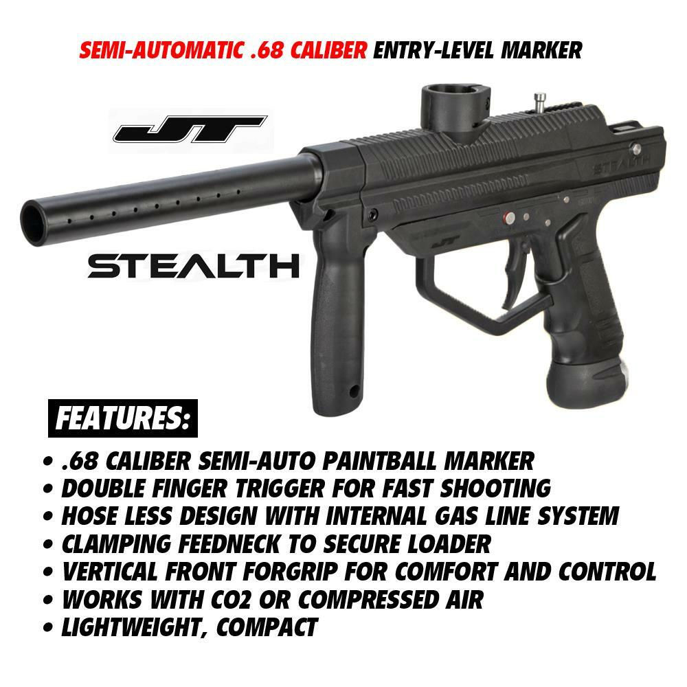 Maddog JT Stealth Semi-Automatic Protective CO2 Paintball Gun Starter Package