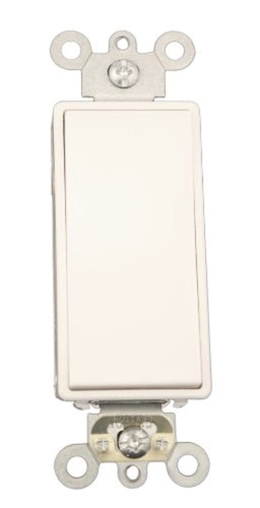 Decora Plus Rocker Switch, 15A 120/277V, Single-Pole, White