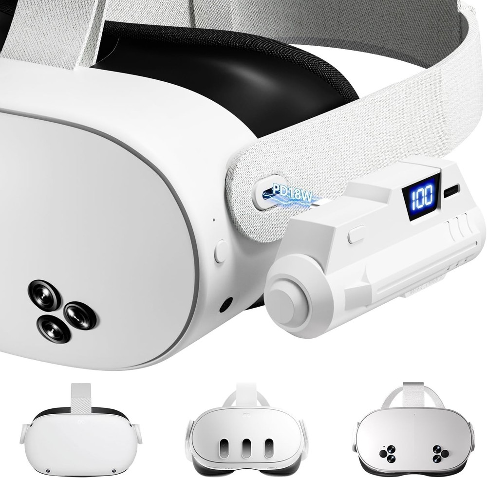 Lightweight 18W Charging Battery with LCD for Oculus Quest 2/3 - Extra Playtime