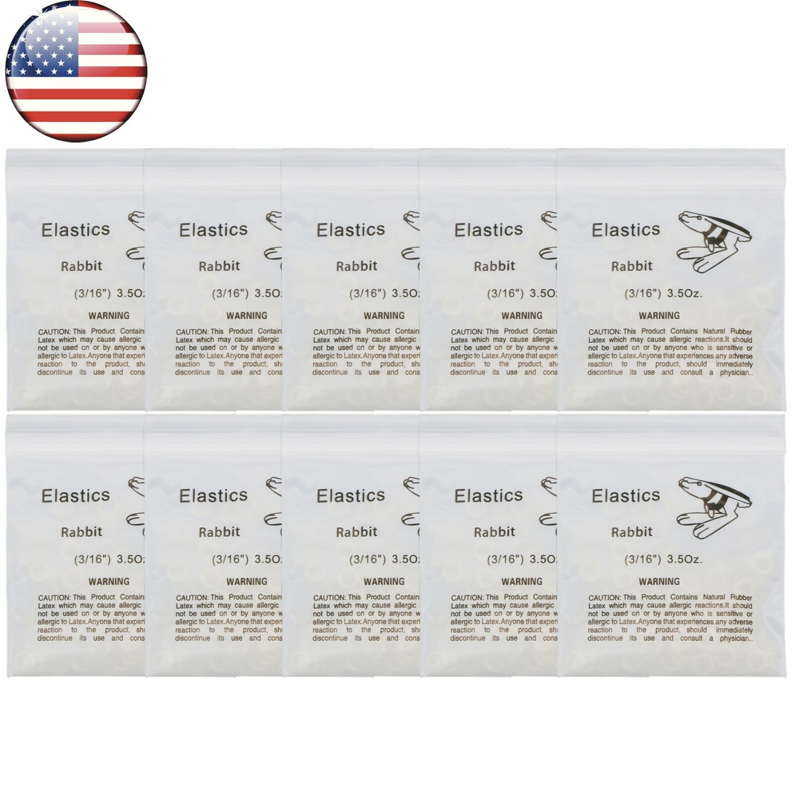 US Dental Orthodontic Rubber Bands Ortho Elastics Latex Braces 3.5,5.0,6.5 OZ