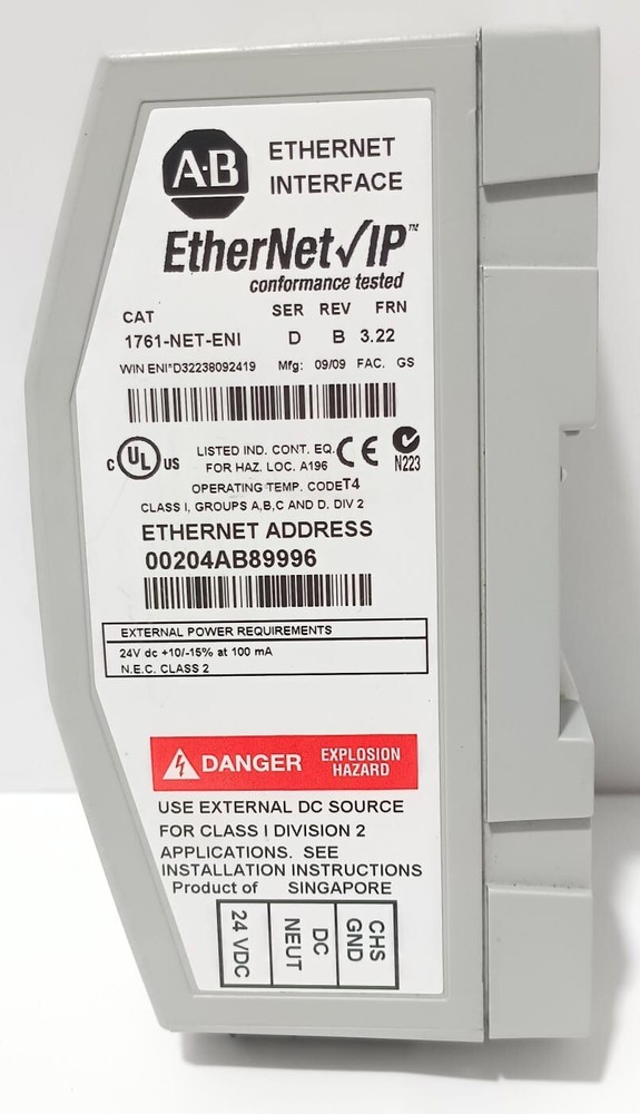 Allen-Bradley 1761-NET-ENI, Ser/D Ethernet IP Interface communication adaptor