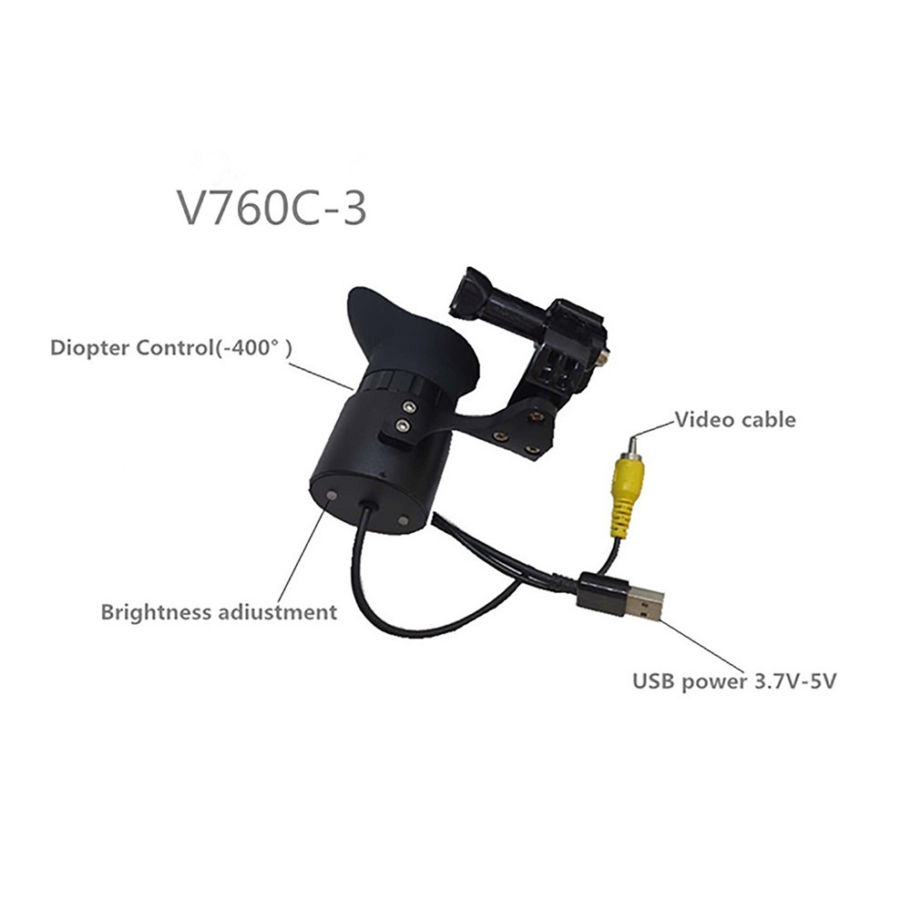 V760C-3 Wearable Head Mounted HD Screen Display 80" Effect FPV Security Monitors