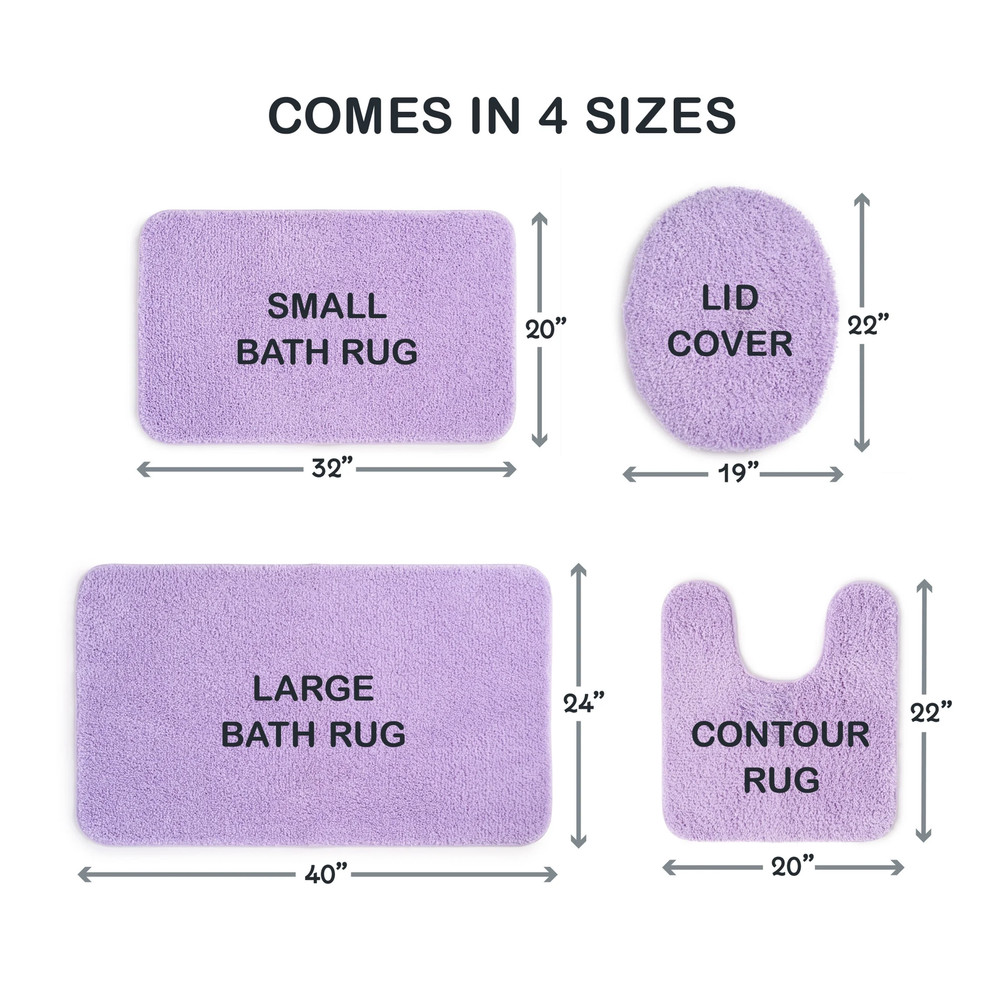 Mainstays Basic Polyester Large Bath Rug, Lavender, 24" X 40"
