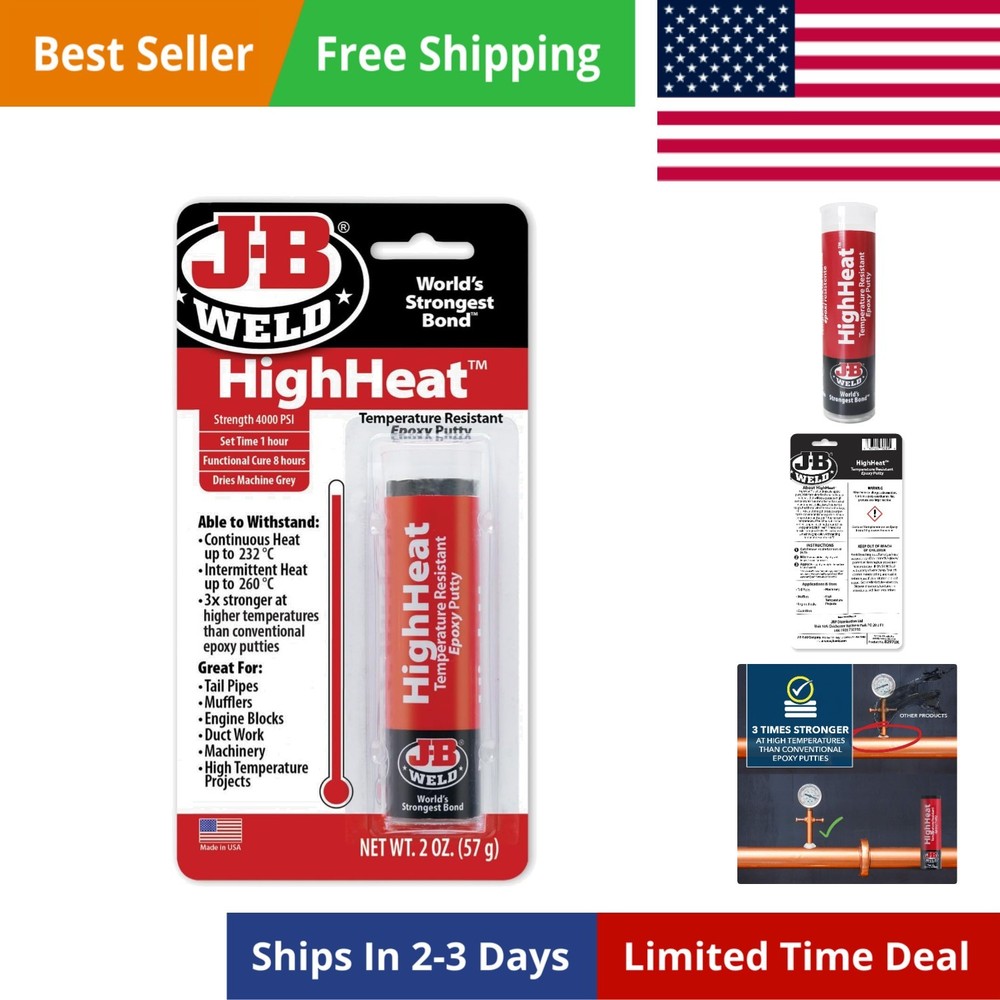HighHeat 500 Degree Epoxy Putty Stick - 2 oz. , Grey