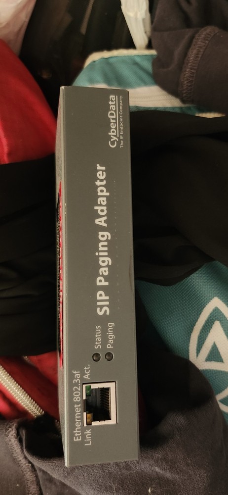 CyberData Paging Adapter 011233C 021542E Ethernet PoE Gray