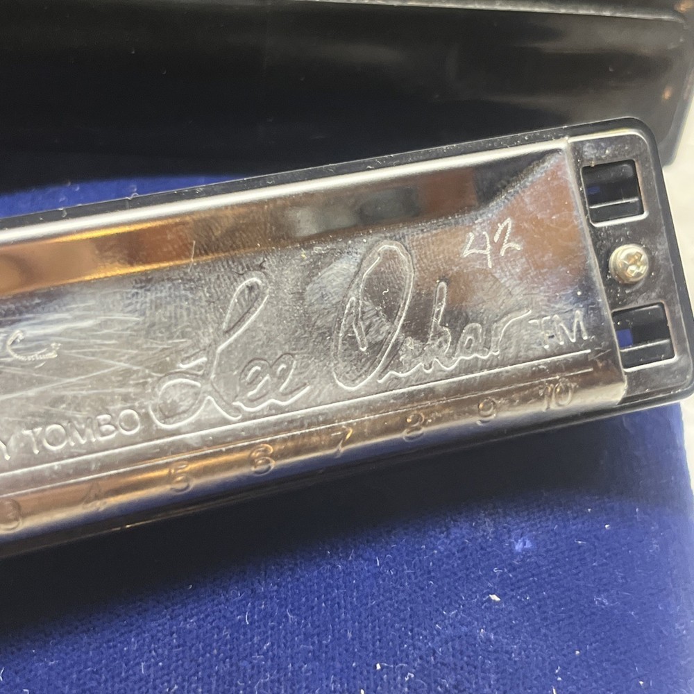 OLD LEE OSKAR HARMONICA INSTRUMENT BY TOMBO WITH CASE 10 HOLE