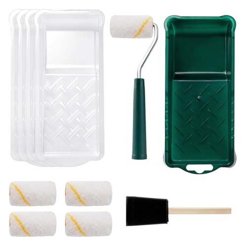 Paint Roller Kit, 12 Pack, 2 Inch Mini Paint Rollers, Small Paint Tray Liners,