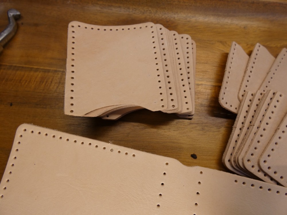 Leather wallet Spring Clip- Kit HAND STITCH-5 Sets