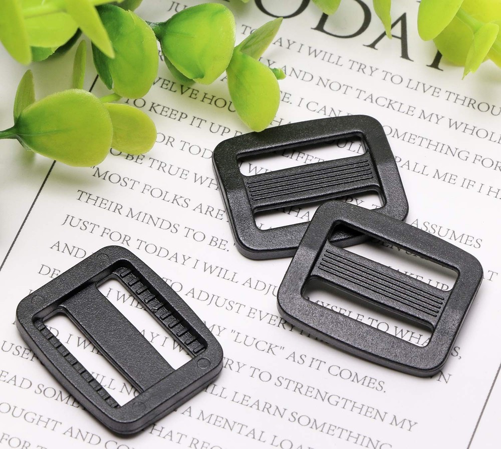 3/4 Inch/ 20mm Inner Length Plastic Tri-glide Slides Button Bulk Adjustable W...