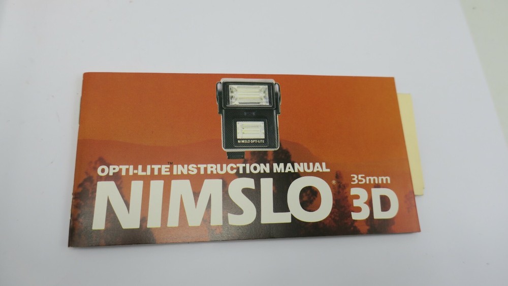 Opti-Lite Flash For Nimslo 35mm 3D camera Box / Manual & Foam Inserts Only