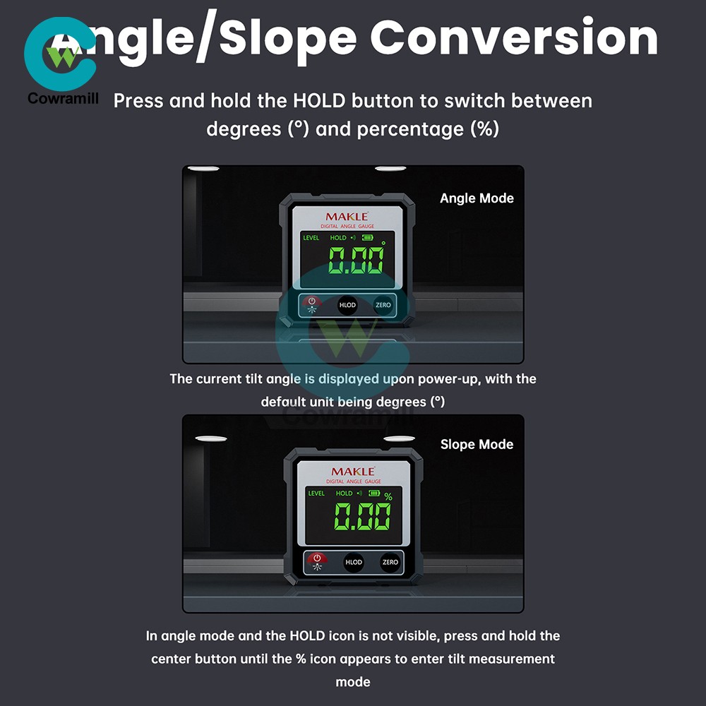 360° Magnetic Digital Level Angle Finder Protractor Inclinometer Rechargeable
