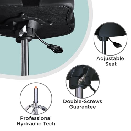 Drum Throne, 4" Padded Drum Stool, Hydraulic Drum Seat Height Black